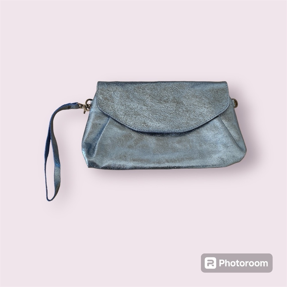 H2J Light Blue Metallic Clutch